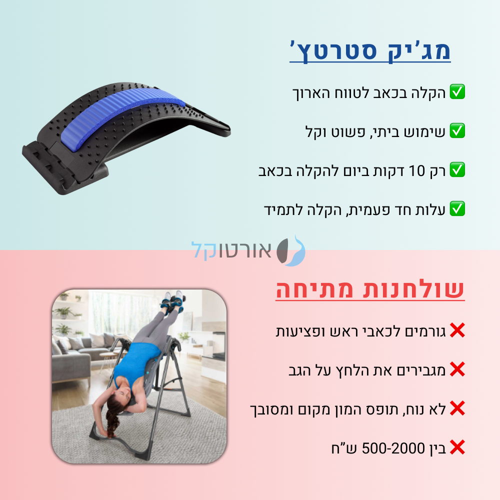 מכשיר מתיחה לגב להקלת כאבי גב וצוואר מיידית